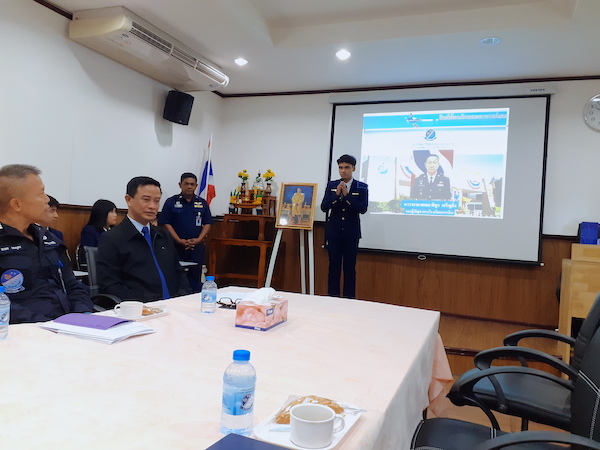 Briefing about the RTAF Flying Training School by the Chief Officer in the conference room